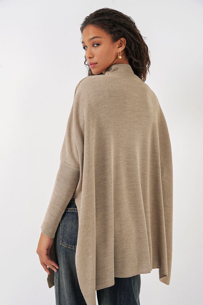 Bigdart Suéter Poncho Con Aberturas A.beige Ropa al por mayor Otoño