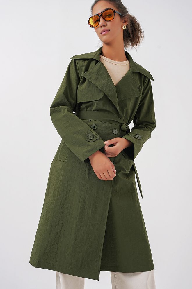 Bigdart Zweireihiger Trenchcoat Mit Kragen – Khaki Großhandelskleidung Herbst