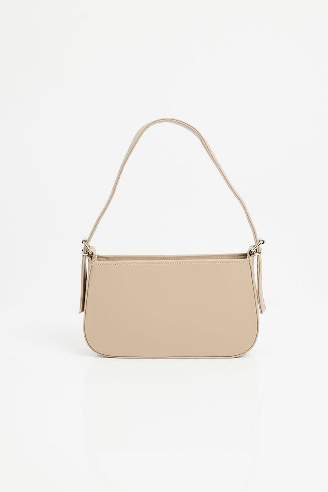Bigdart Plain Baguette Shoulder Bag Beige Wholesale Clothing 1