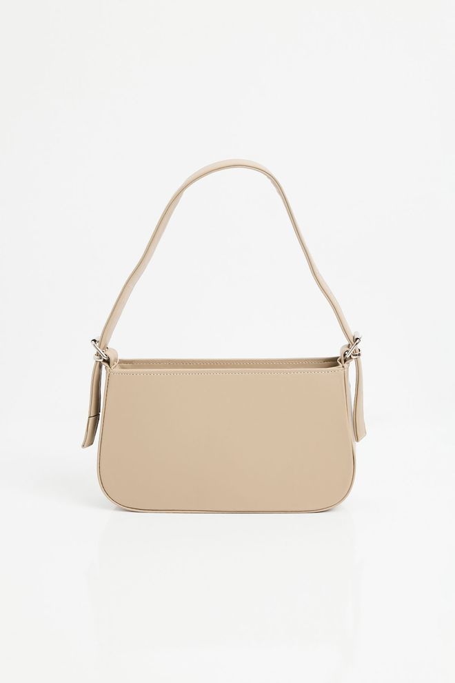 Bigdart Plain Baguette Shoulder Bag Beige Wholesale Clothing 2