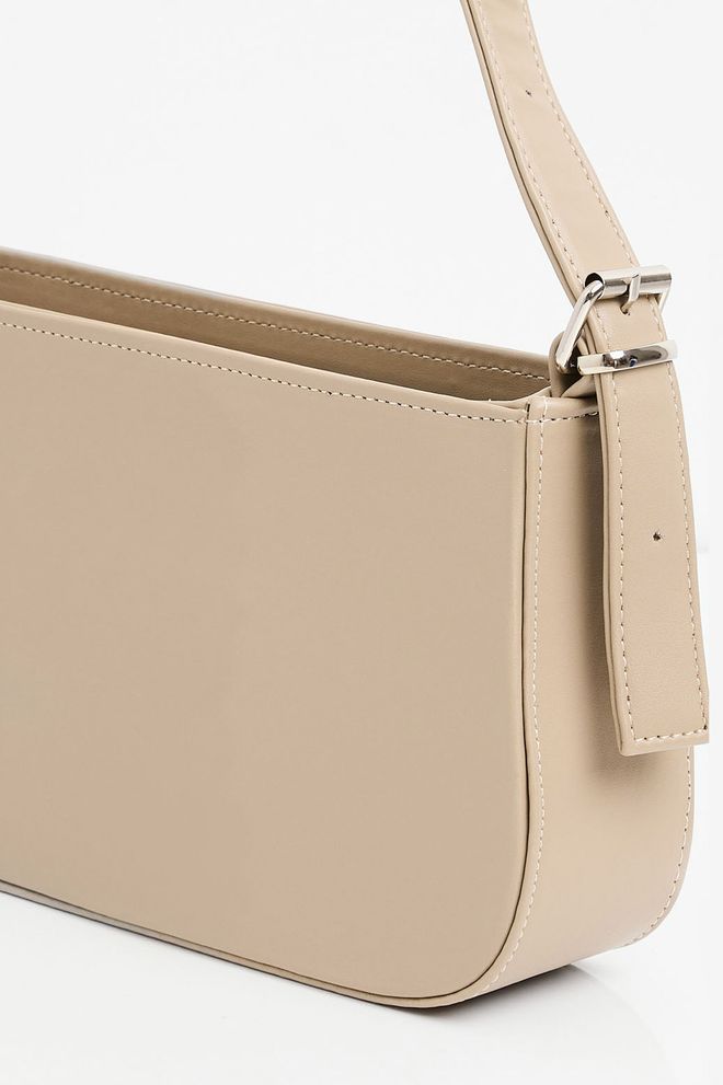 Bigdart Plain Baguette Shoulder Bag Beige Wholesale Clothing 4
