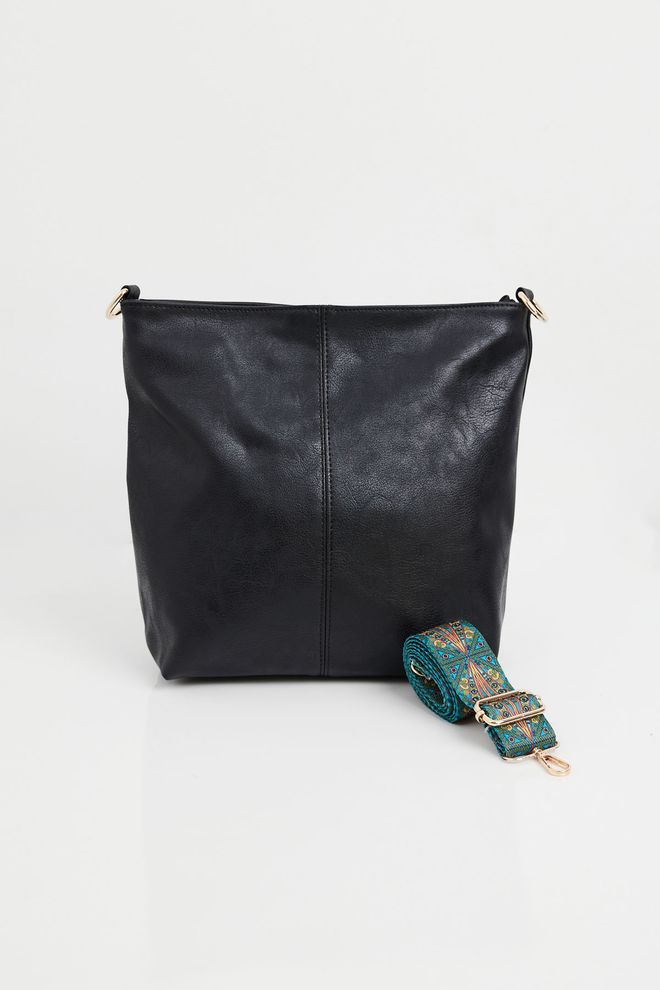 Bigdart Faux Leather Shoulder Bag Black Wholesale Clothing 2