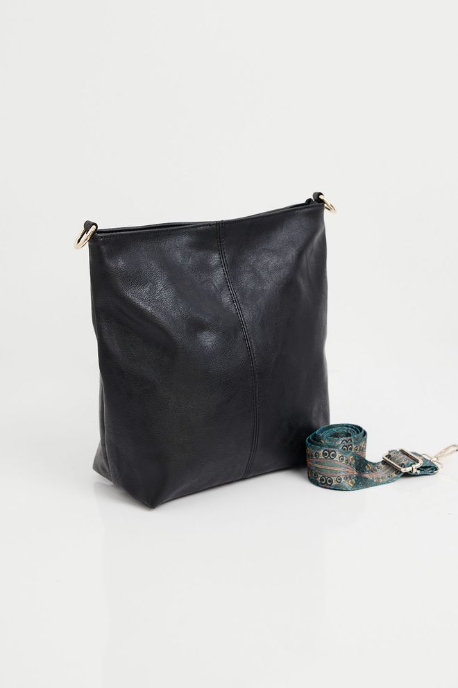 Bigdart Faux Leather Shoulder Bag Black Wholesale Clothing 1
