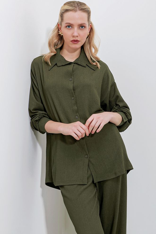 Bigdart بدلة مزدوجة محبوكة كاكي ملابس بالجملة غير رسمي