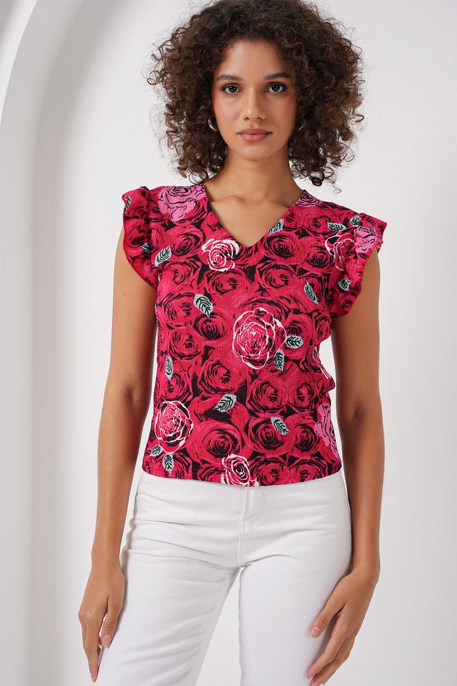 Bigdart Camicetta Lavorata A Maglia D.rosso Abbigliamento all'ingrosso Poliestere