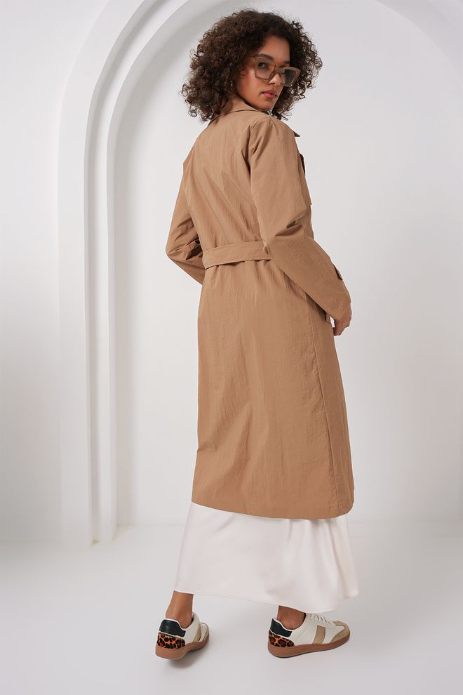 Bigdart Καμπαρντίνα Με Διπλό Γιακά Camel Χονδρικό εμπόριο ενδυμάτων 4