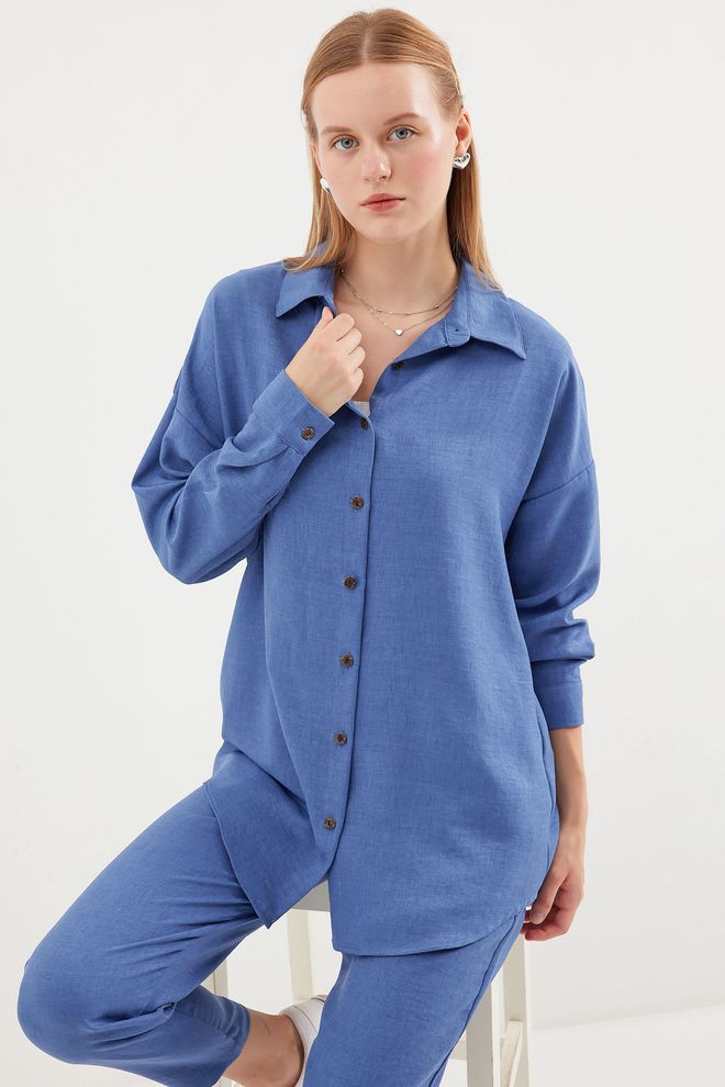 Bigdart Linen Two Piece Suit D. Indigo Wholesale Clothing Birthday
