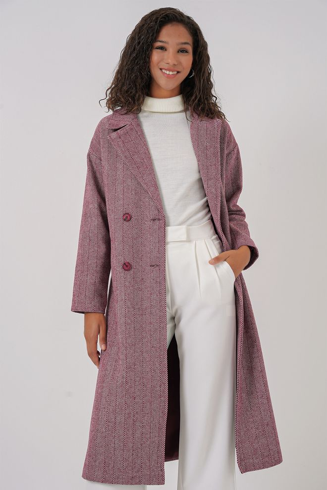 Bigdart Μάλλινο Μακρύ Κασμίρ Παλτό Oversize Wide Cut Claret Red Χονδρικό εμπόριο ενδυμάτων Casual