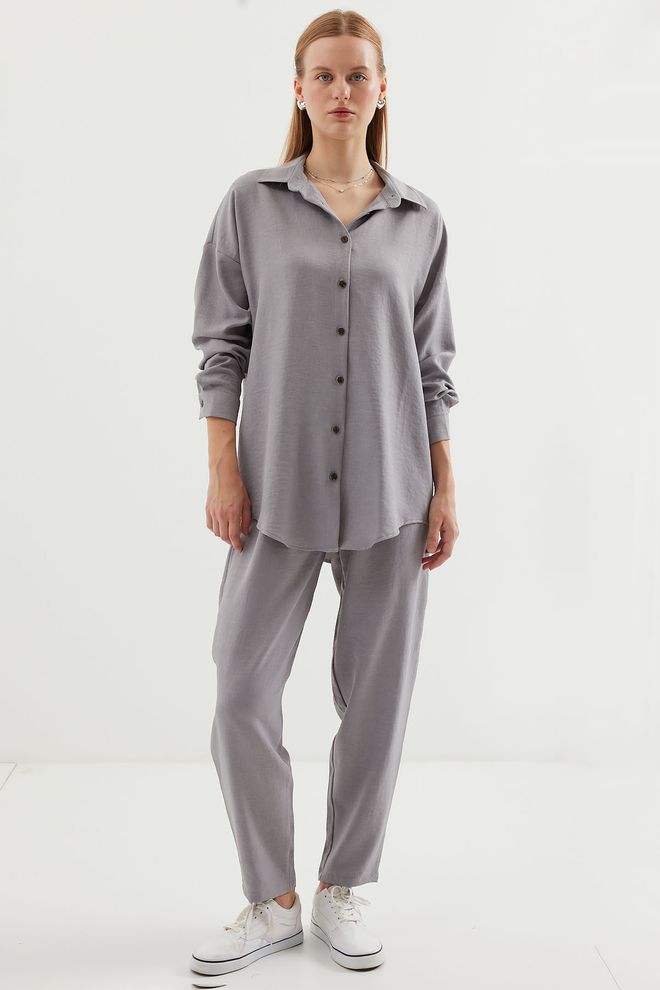 Bigdart Linen Two Piece Suit Gray Wholesale Clothing Birthday