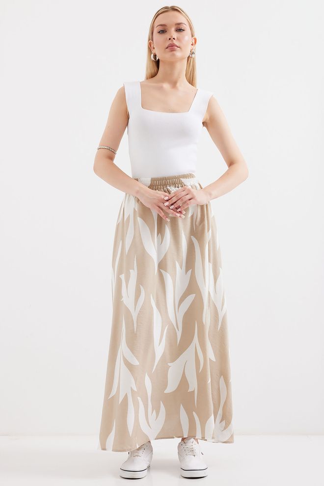 Bigdart Gonna Lunga Fantasia Beige Abbigliamento all'ingrosso Casuale
