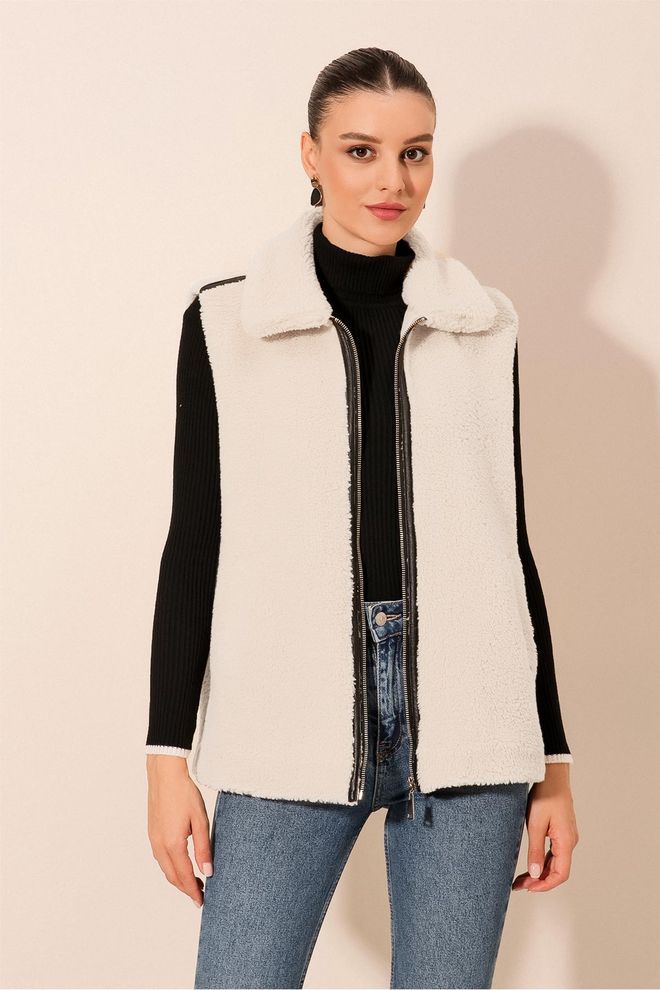 Bigdart Plush Vest White Wholesale Clothing Casual