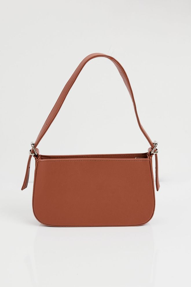 Bigdart Plain Baguette Shoulder Bag Tan Wholesale Clothing 3