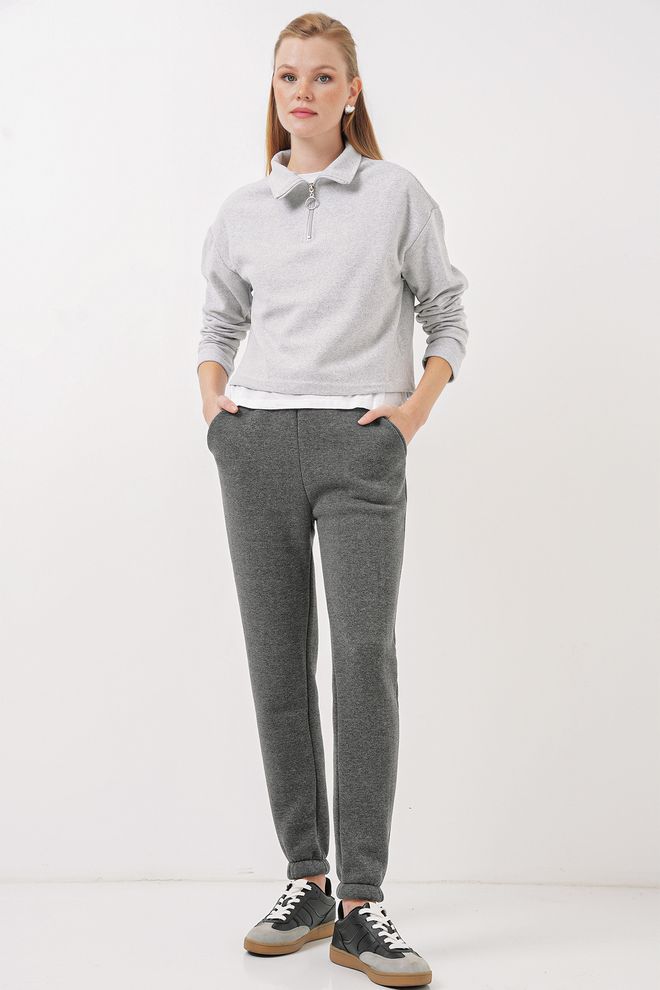 Bigdart Three Thread Sweatpants Anthracite Wholesale Clothing Cotton