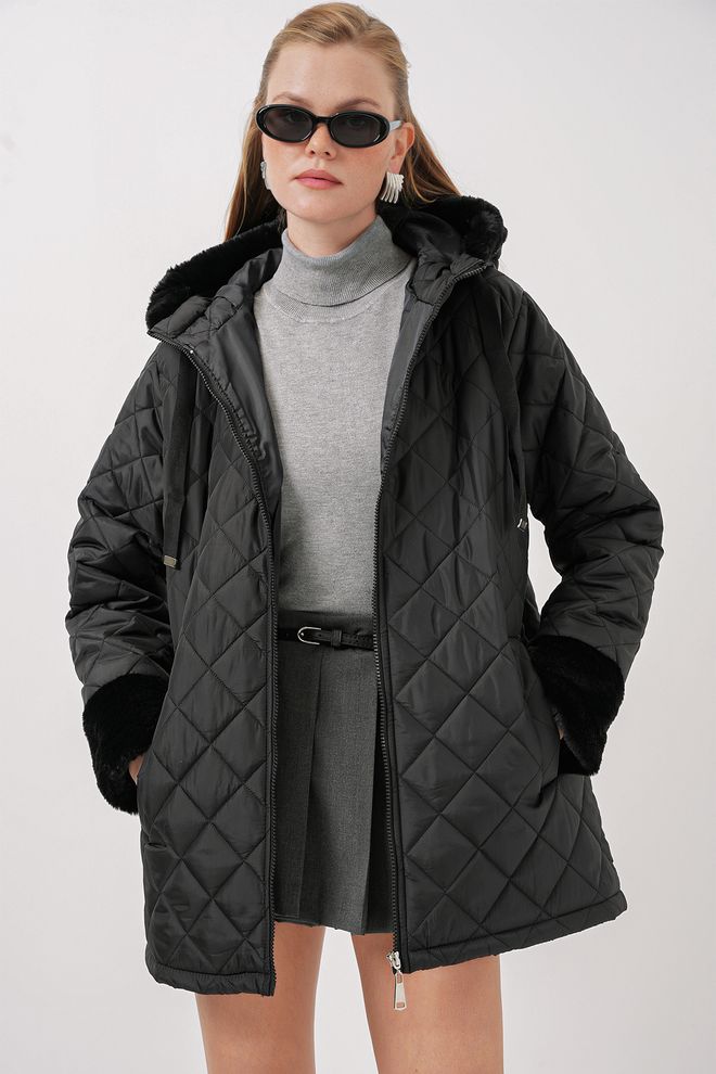 Bigdart Abrigo Acolchado Con Capucha Negro Ropa al por mayor Casual