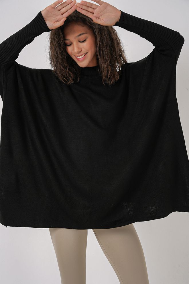 Bigdart Jersey Poncho Negro Ropa al por mayor Casual