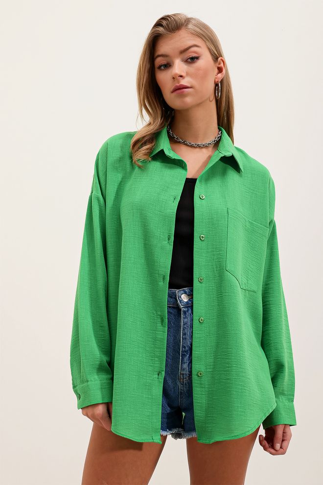 Bigdart Camicia Verde Abbigliamento all'ingrosso Casuale