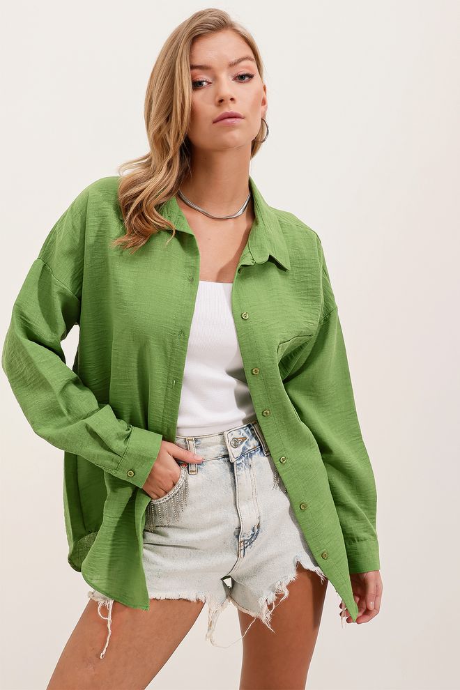 Bigdart Oversize Hemd Mit Einer Tasche – E.green Großhandelskleidung Lässig