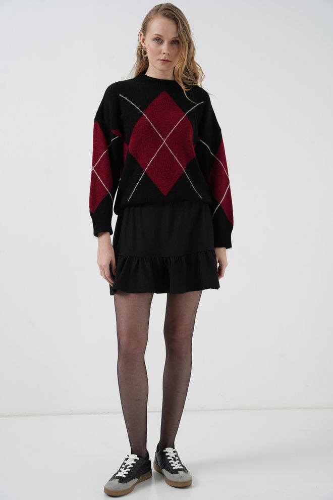 Bigdart Minigonna lavorata a maglia Nera Abbigliamento all'ingrosso Compleanno