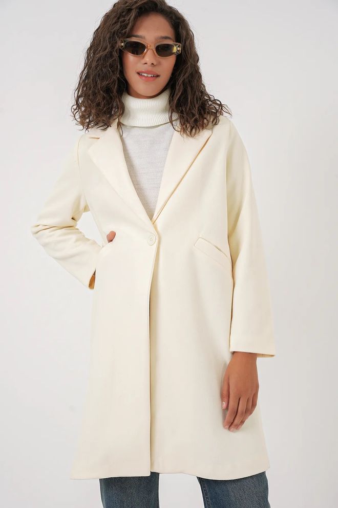 Bigdart Cappotto con francobollo Crema Abbigliamento all'ingrosso 2