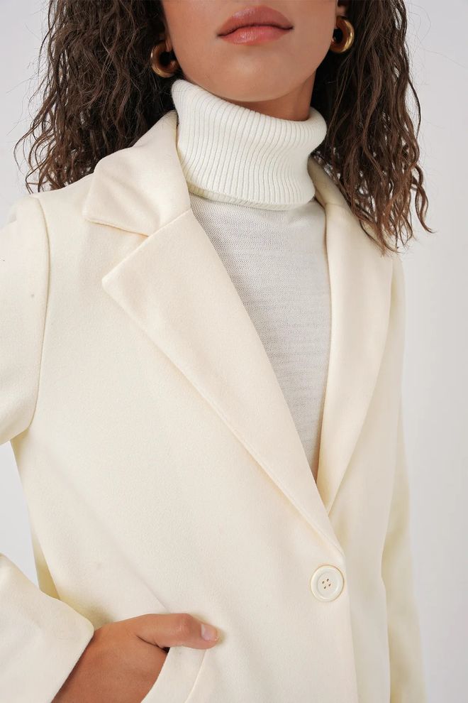 Bigdart Cappotto con francobollo Crema Abbigliamento all'ingrosso 4