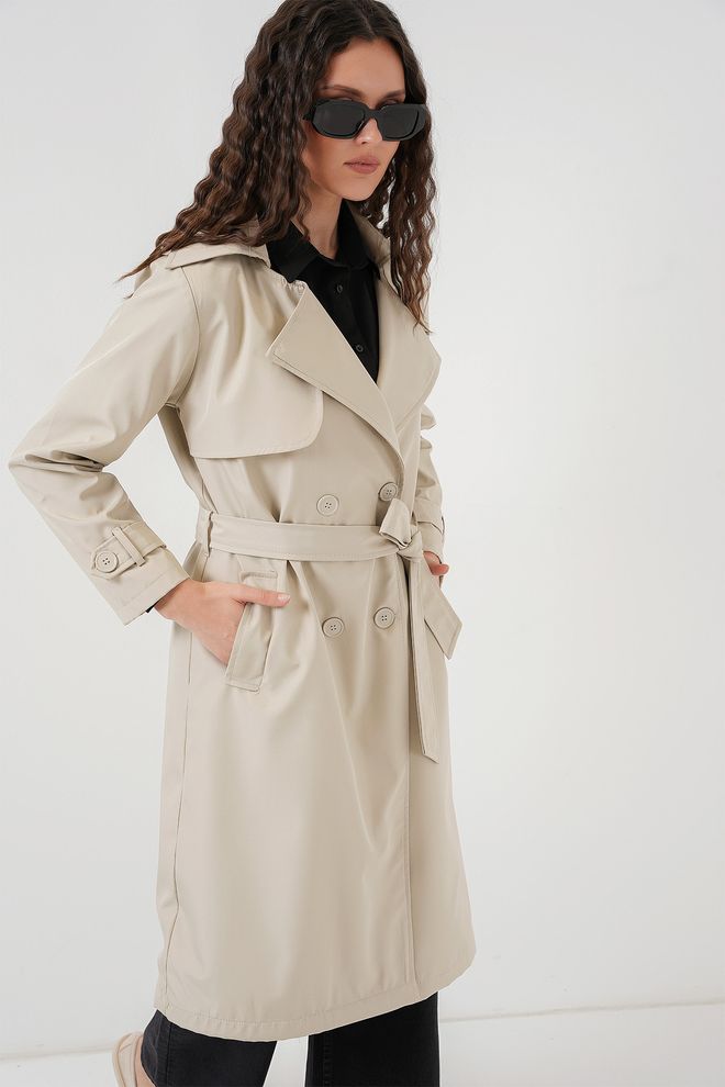 Bigdart Double Breasted Trench Coat Beige Wholesale Clothing Formal