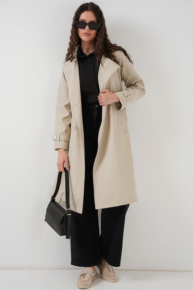 Bigdart Double Breasted Trench Coat Beige Wholesale Clothing Fall