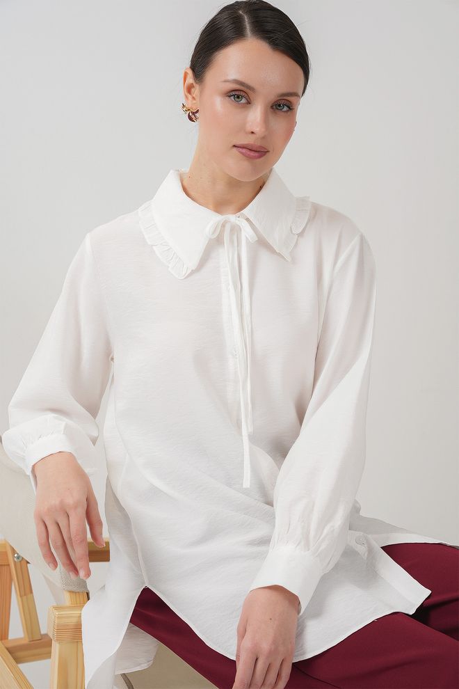 Bigdart Camisa Larga Túnica 5952 Blanca Ropa al por mayor 0
