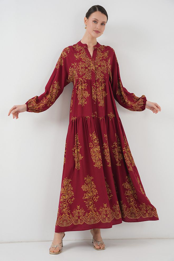 Bigdart Gold Patterned Burkini Dress 2423 Wholesale Clothing Casual