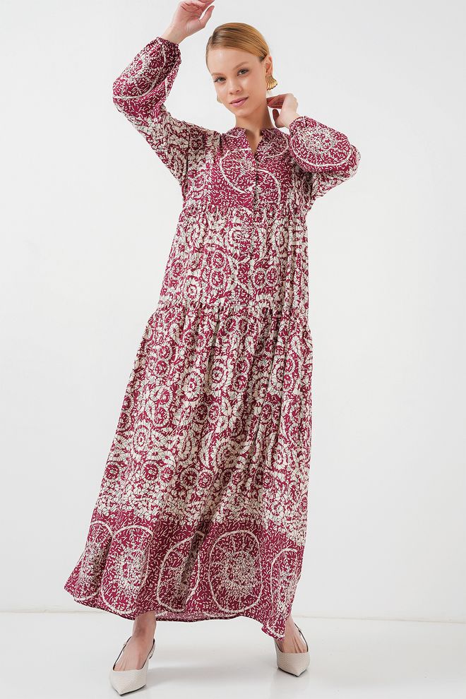 Bigdart Burkini Haljina Sa Autentičnim Uzorkom E. Fuchsia Велепродаја одеће Вискоза