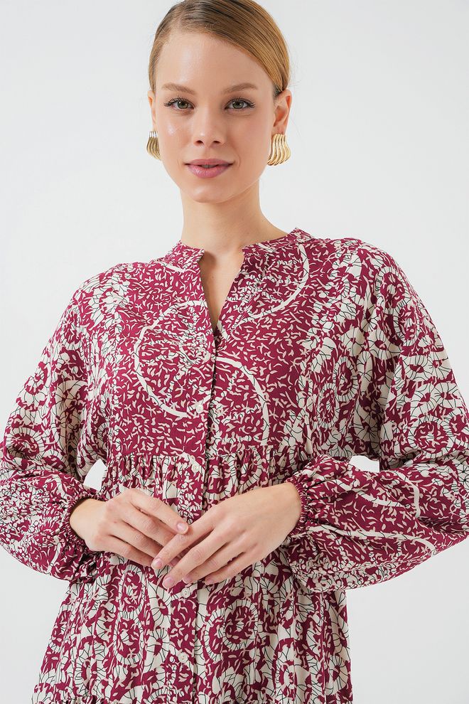 Bigdart Burkini Haljina Sa Autentičnim Uzorkom E. Fuchsia Велепродаја одеће Рођендан