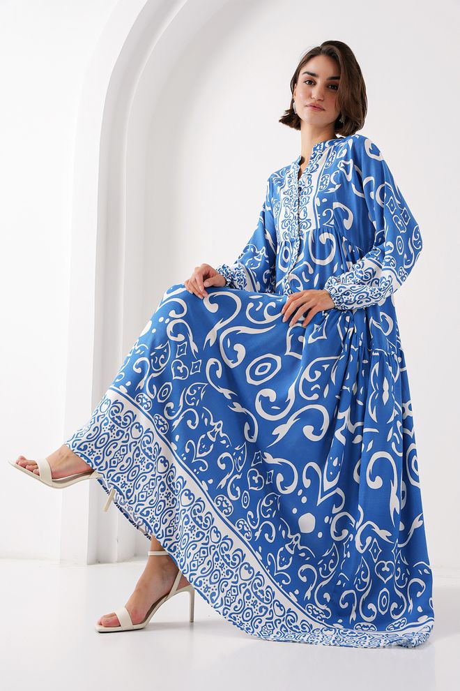 Bigdart Abito Burkini Con Motivo Autentico B. Indigo Abbigliamento all'ingrosso Modesto