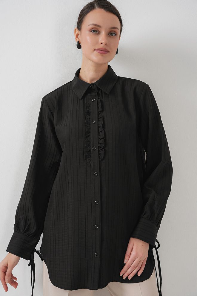 Bigdart Camisa Larga Túnica 5953 Negra Ropa al por mayor Casual