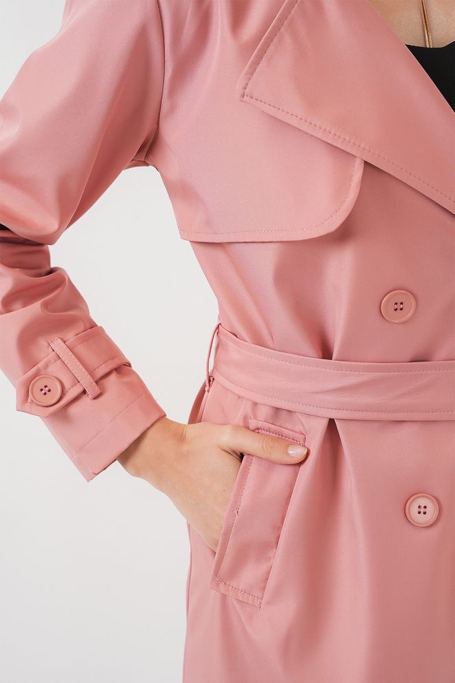 Bigdart Double Collar Trench Coat Pink Wholesale Clothing Formal
