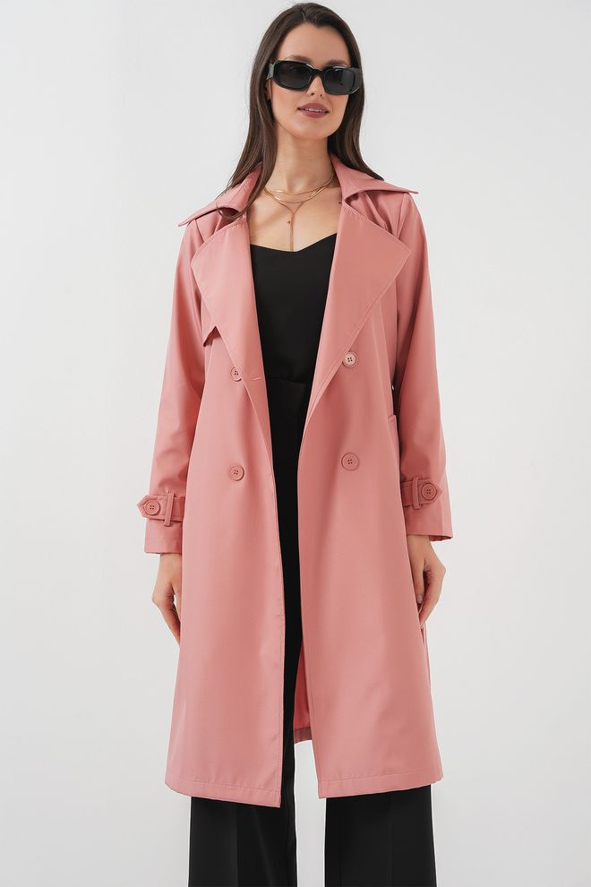 Bigdart Double Collar Trench Coat Pink Wholesale Clothing Fall