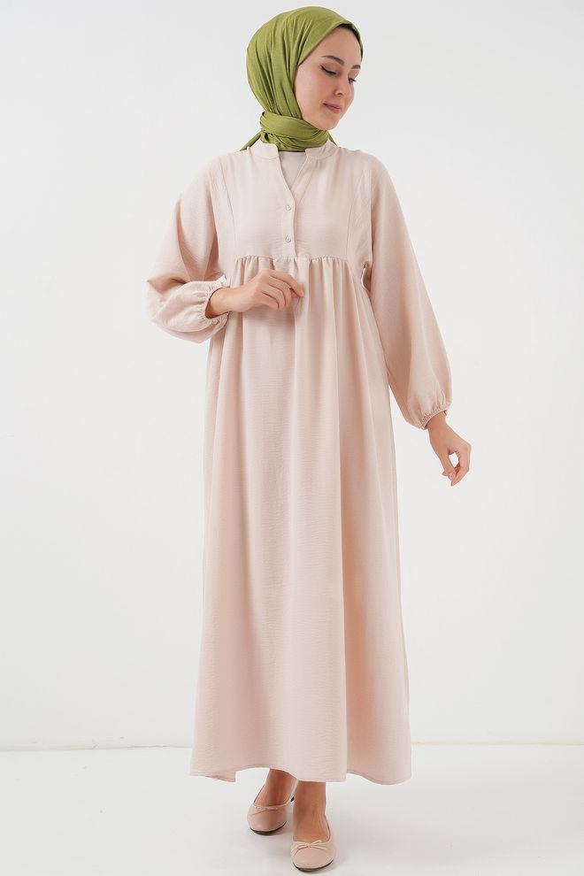 Bigdart Robe Longue Hijab 2525 Crème Vêtements en gros Décontracté