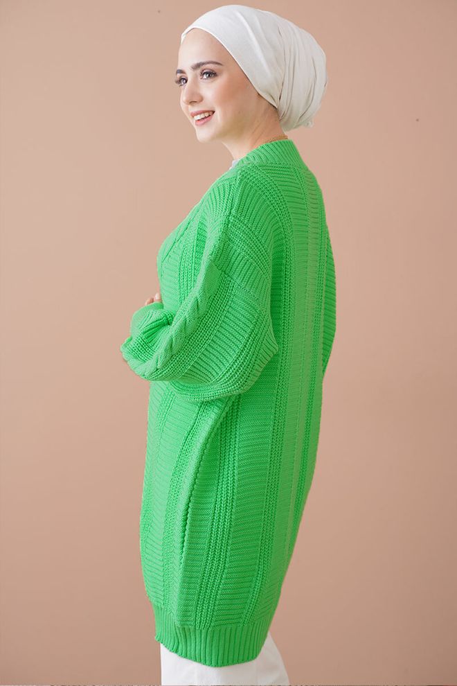 Bigdart Трикотажный Кардиган В Стиле Хиджаб Зеленый Оптовая продажа одежды Падают осенью