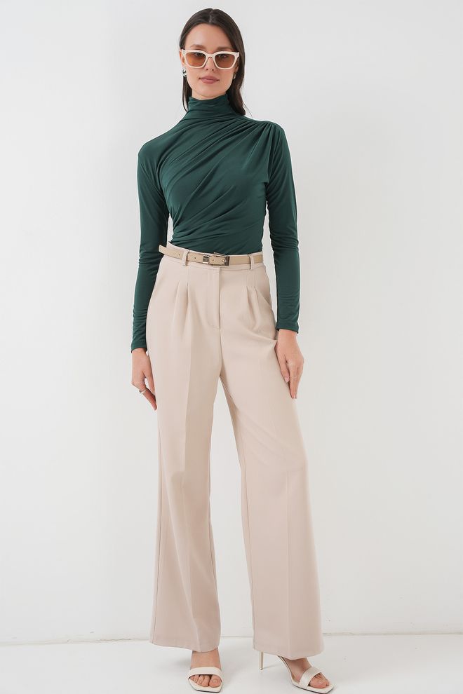 Bigdart بلوزة أخضر أنيقة بقصة ضيقة برقبة طويلة ملابس بالجملة 1