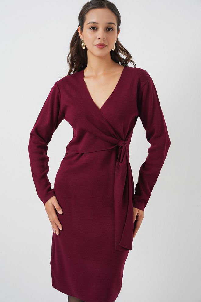Bigdart Claret Red Elegant Formal Wrap Dress Wholesale Clothing Formal