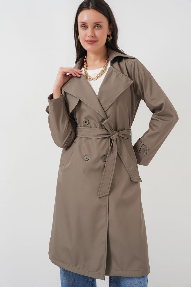 Bigdart Beige Trenchcoat Classic Single Breasted Wrapover Wholesale Clothing Casual