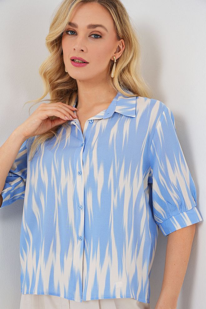 Bigdart Niebieska Casual Elegancka Formalna Koszula Hurtowa sprzedaż odzieży Casual