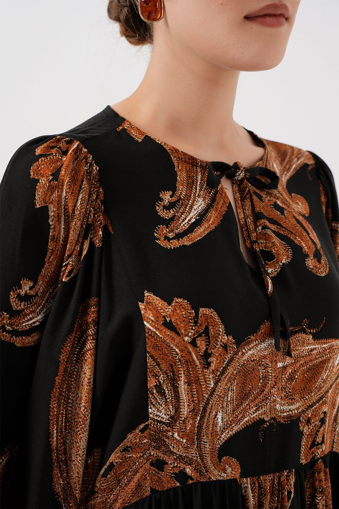 Bigdart Rochie Babydoll Neagră Elegantă Cu Mâneci Tip Balon Îmbrăcăminte cu ridicata Casual