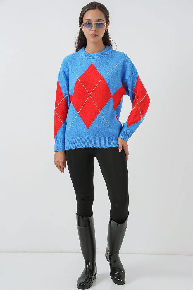 Bigdart Camisola Casual Azul Xadrez Roupas por atacado 1