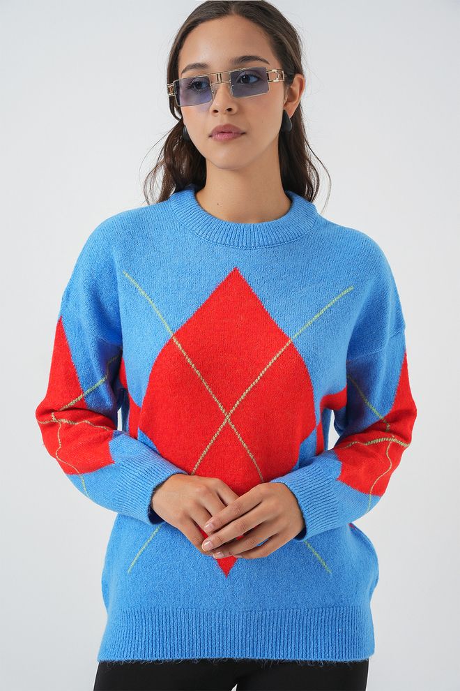 Bigdart Camisola Casual Azul Xadrez Roupas por atacado A relaxar