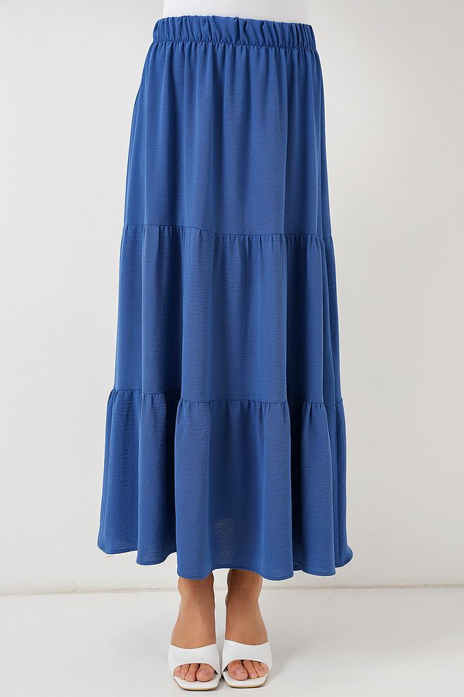 Bigdart Niebieska Casual Skromny Boho Warstwy Maxi Wysoki Stan Spódnica Hurtowa sprzedaż odzieży Wiosna