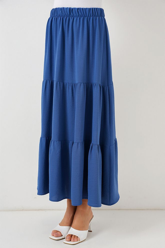 Bigdart Niebieska Casual Skromny Boho Warstwy Maxi Wysoki Stan Spódnica Hurtowa sprzedaż odzieży 1