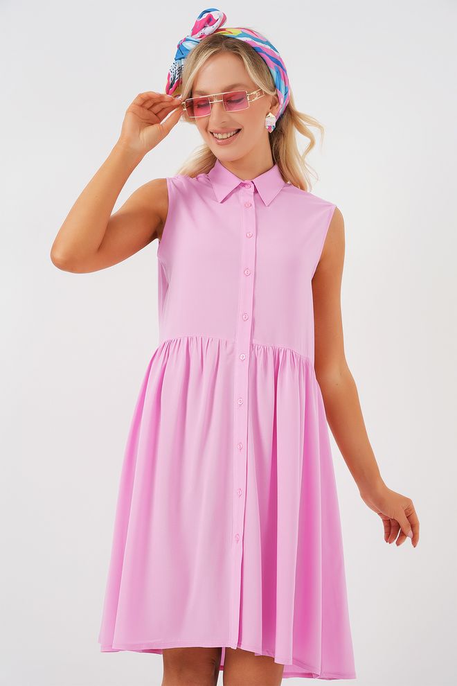 Bigdart Vestito Camicia Rosa Casual Carino Preppy Abbigliamento all'ingrosso Casuale