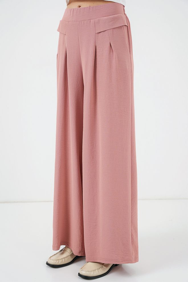 Bigdart Pink Palazzo Pants With Wide Leg And High Waist Wholesale Clothing 1