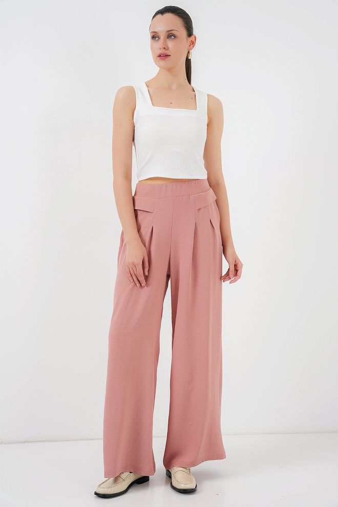 Bigdart Pink Palazzo Pants With Wide Leg And High Waist Wholesale Clothing Lounge