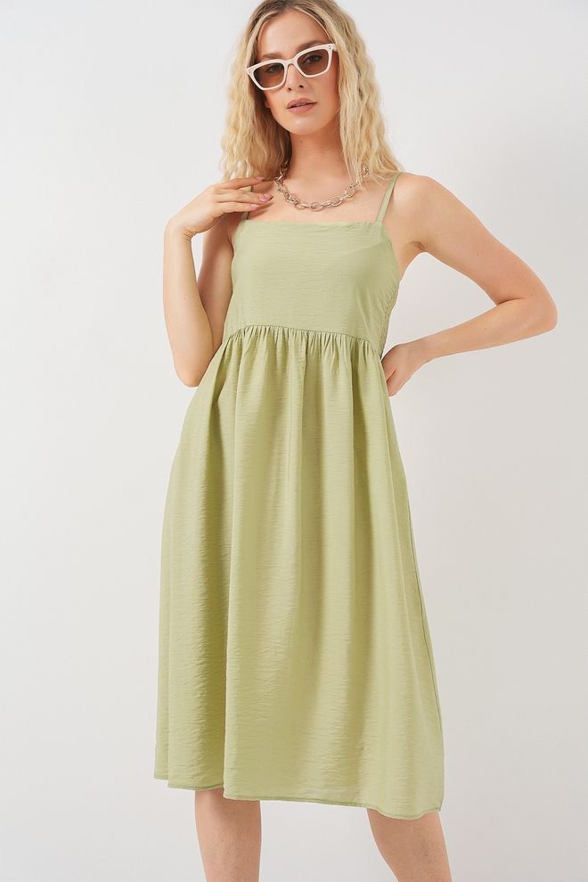 Bigdart Green Elegant Slip Midi Dress Wholesale Clothing Casual