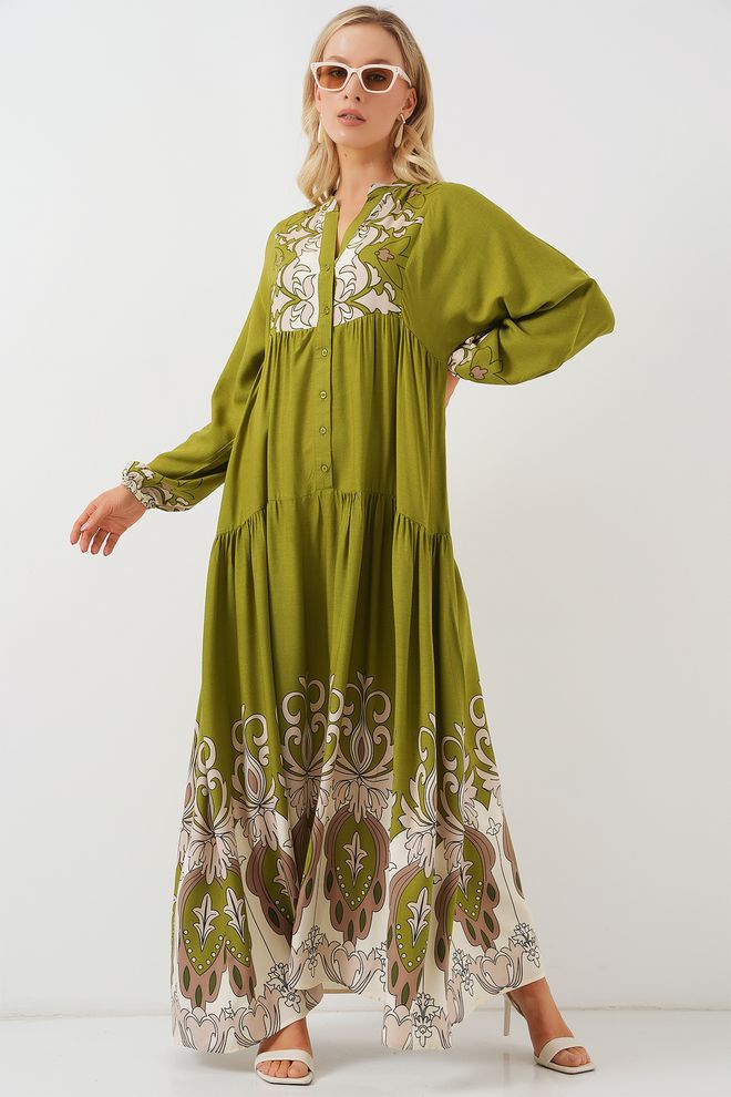Bigdart Burkini Haljina Sa Autentičnim Uzorkom Cagla Green Велепродаја одеће 2